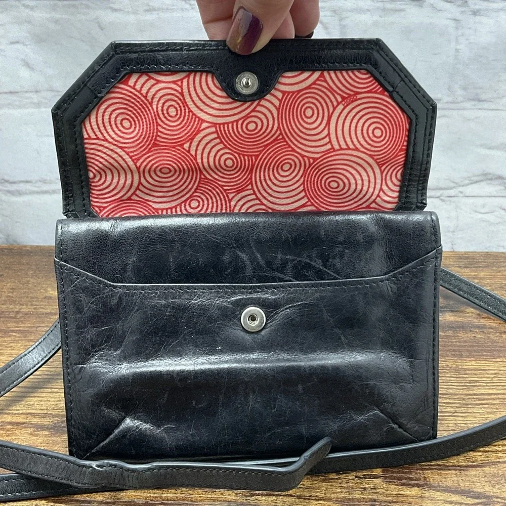 HOBO‎ International Black Leather Crossbody Purse Wallet